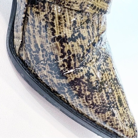 Tibi Billie Lizard-Embossed Leather Ankle Boots Size 39.5 - Picture 12 of 12